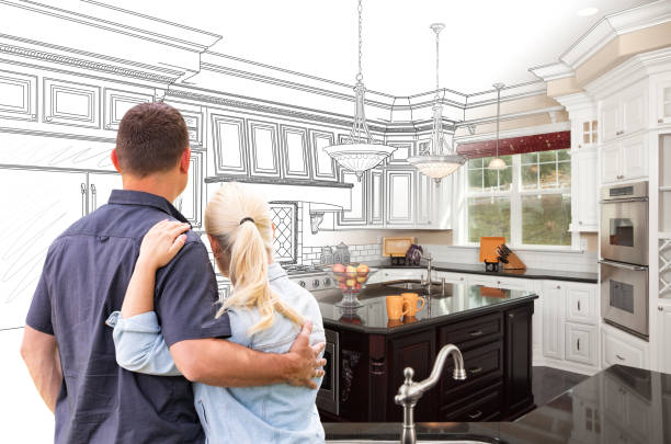 Custom kitchen cabinets installed in a Harris home